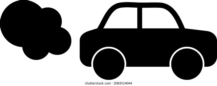 Car exhaust vector icon on a white background. An isolated flat icon illustration of car exhaust.