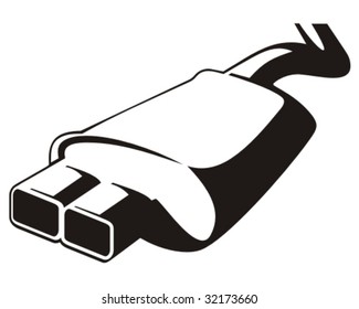 Car exhaust. Vector illustration.