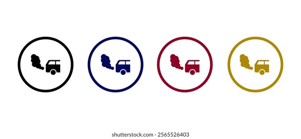 Car exhausting emission icon vector illustration. exhaustion icon in flat style concept.