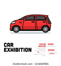 Car Exhibition Invitation Invitation Design with Where and When Details