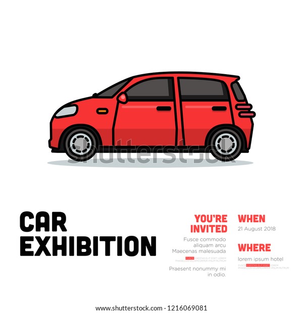 Car Exhibition Invitation Invitation Design with\
Where and When Details