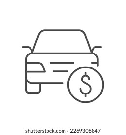 Car expenses line outline icon