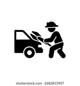 Car Extrication Tools Icon Isolated On White Background 
