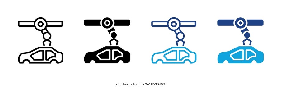 Elemento del icono de la fábrica del coche para el diseño
