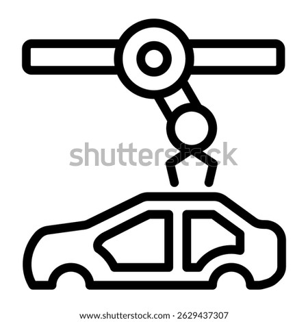 Car Factory Icon Element For Design