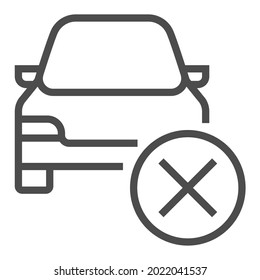 Car failure icon, square line vector icon.