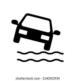 Car Falling Into the Water icon vector icon. Simple element illustration. Car Falling Into the Water symbol design. Can be used for web and mobile.
