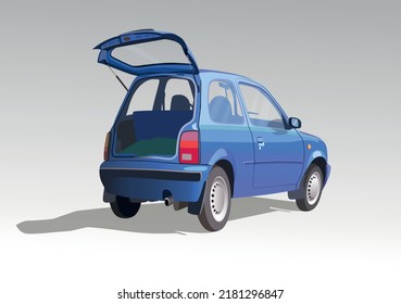 Car for a family summer trip to the sea. Vector.