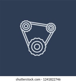 car fan belt icon. car fan belt linear design concept from Car parts collection. Simple element vector illustration on dark blue background.