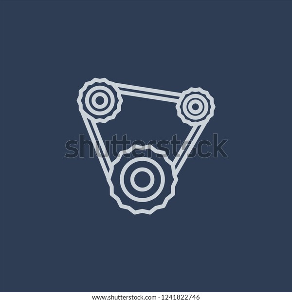 car fan belt icon. car fan belt linear design\
concept from Car parts collection. Simple element vector\
illustration on dark blue\
background.