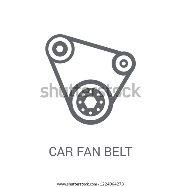 car fan belt icon. Trendy car fan\
belt logo concept on white background from car parts collection.\
Suitable for use on web apps, mobile apps and print\
media.
