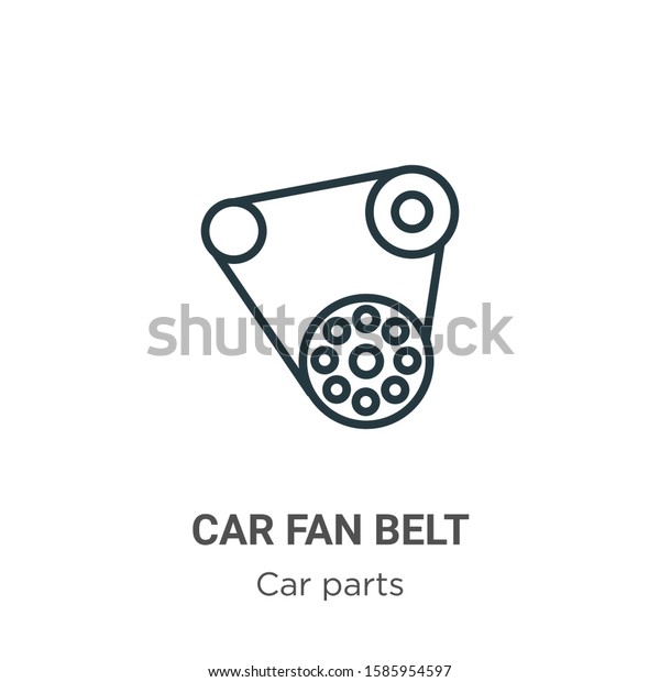 Car fan belt outline\
vector icon. Thin line black car fan belt icon, flat vector simple\
element illustration from editable car parts concept isolated on\
white background