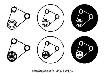 car fan belt vector icon mark set symbol for web application