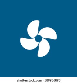 Car Fan Flat Icon On Blue Background