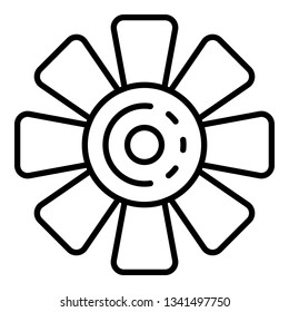 Car fan icon. Outline car fan vector icon for web design isolated on white background