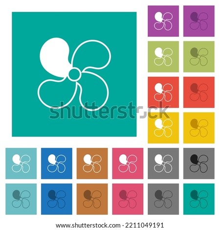 Car fan level 1 multi colored flat icons on plain square backgrounds. Included white and darker icon variations for hover or active effects.