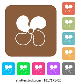 Car fan level 2 flat icons on rounded square vivid color backgrounds.