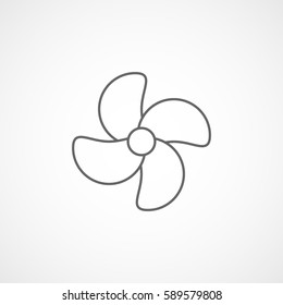 Car Fan Line Icon On White Background