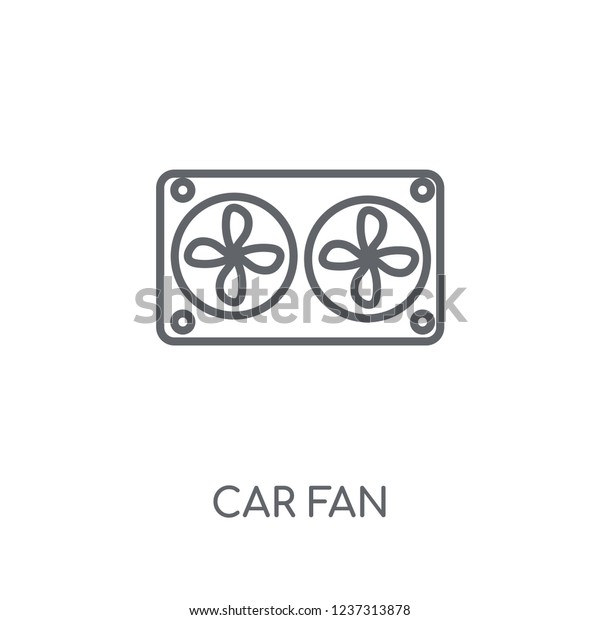 car fan linear icon. Modern\
outline car fan logo concept on white background from car parts\
collection. Suitable for use on web apps, mobile apps and print\
media.