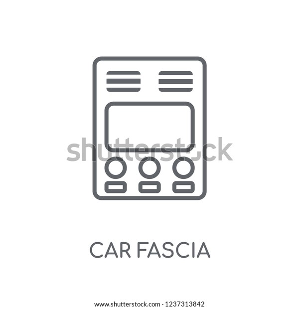 car fascia (British) linear icon. Modern outline\
car fascia (British) logo concept on white background from car\
parts collection. Suitable for use on web apps, mobile apps and\
print media.