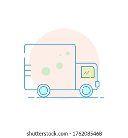 Car fast delivery cargo van vector icon outline