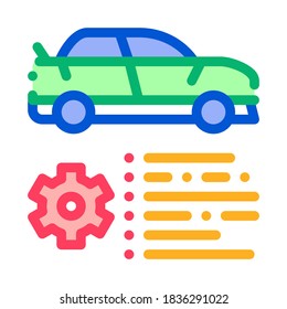 Car Feature Gear Icon Vector. Outline Car Feature Gear Sign. Isolated Contour Symbol Illustration