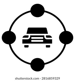 Car features icon vector. Vehicle functions illustration sign. Capability symbol. Automotive logo or mark.