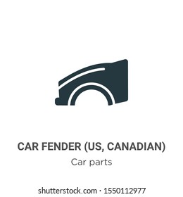 Car fender (us, canadian) vector icon on white background. Flat vector car fender (us, canadian) icon symbol sign from modern car parts collection for mobile concept and web apps design.