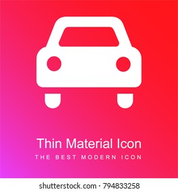 Car fill from frontal view red and pink gradient material white icon minimal design