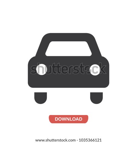 Car fill from frontal view vector icon