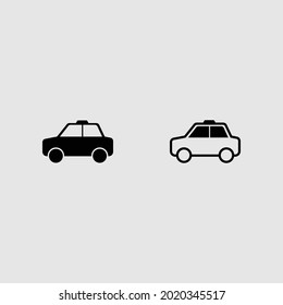 car fill and outline icon set isolated vector illustration