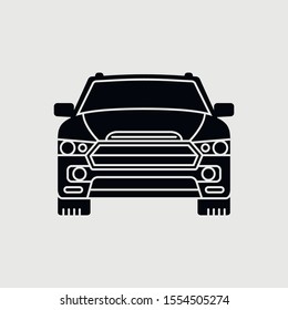 Car filled Icon on white background – Vector