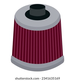 Vector de caricatura de icono de filtro de coche. Auto de repuesto. Ajuste del servicio