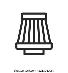 Autofilter einzeln Symbol, Umriss-Vektorsymbol mit bearbeitetem Strich