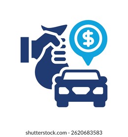 Icono de financiamiento de automóviles Ilustración vectorial mixta