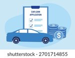 Car financing and loan concept. Car financing. Credit agreement vector illustration