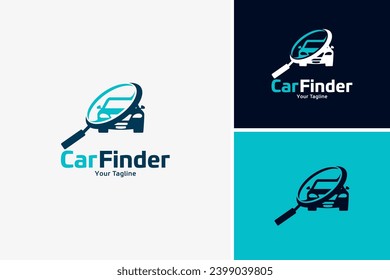 Automobil-Finder-Service-Logo, Logo-Design für Fahrzeuginspektion, Vektorvorlage