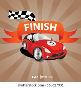 car at the finish line