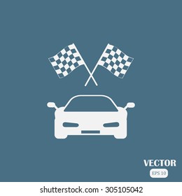car and finishing flag