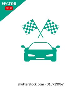 car and finishing flag