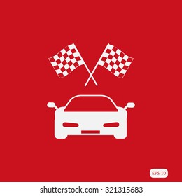 car and finishing flag