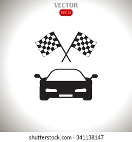car and finishing flag