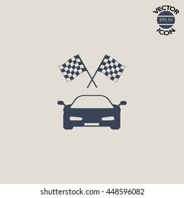 car and finishing flag