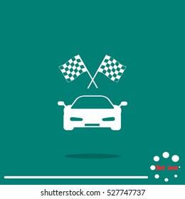 car and finishing flag