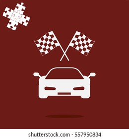 car and finishing flag
