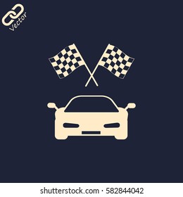 car and finishing flag