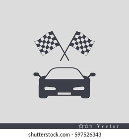 car and finishing flag