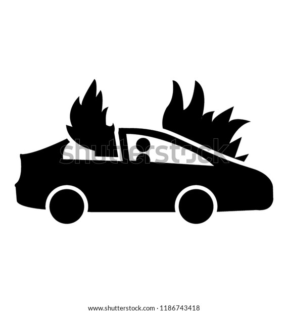 A car\
with fire is burning on road seems a car blast\
