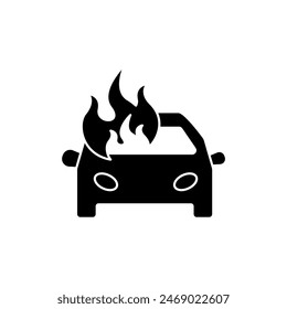 car fire concept line icon. Simple element illustration. car fire concept outline symbol design.