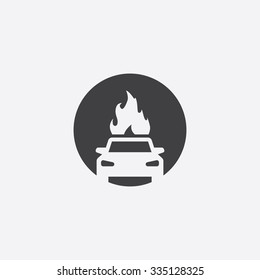 car fire cut identity template icon design element